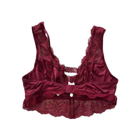 Victoria's Secret Wine Red Chantilly Lace Strappy Bralette Size M - Picture 6 of 10